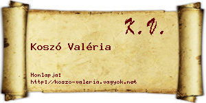 Koszó Valéria névjegykártya