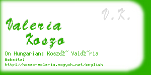 valeria koszo business card